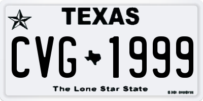 TX license plate CVG1999