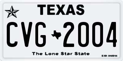 TX license plate CVG2004