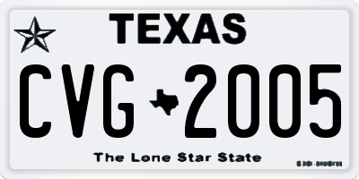 TX license plate CVG2005