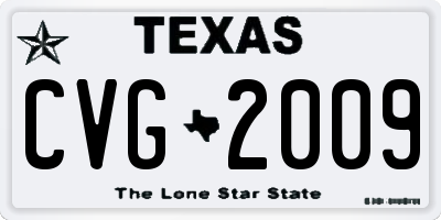 TX license plate CVG2009