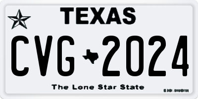TX license plate CVG2024