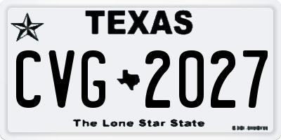 TX license plate CVG2027