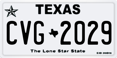 TX license plate CVG2029