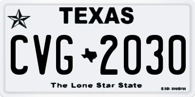 TX license plate CVG2030