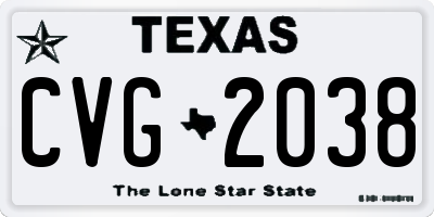 TX license plate CVG2038