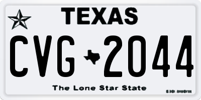 TX license plate CVG2044