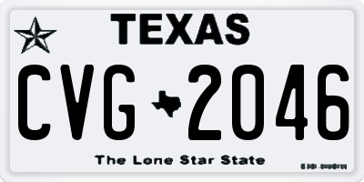 TX license plate CVG2046