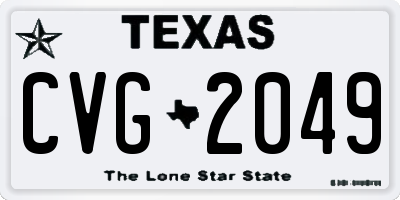 TX license plate CVG2049