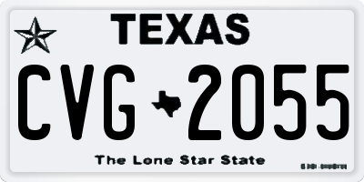 TX license plate CVG2055