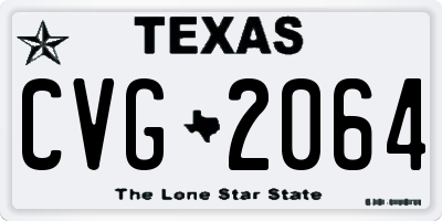 TX license plate CVG2064