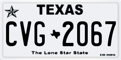 TX license plate CVG2067