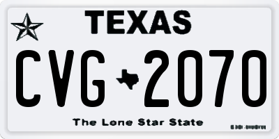 TX license plate CVG2070