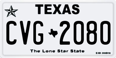 TX license plate CVG2080
