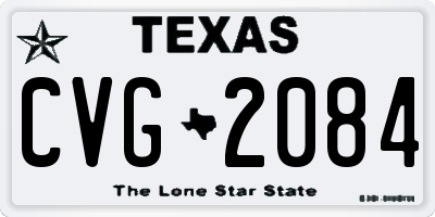 TX license plate CVG2084