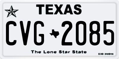 TX license plate CVG2085