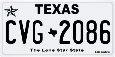 TX license plate CVG2086