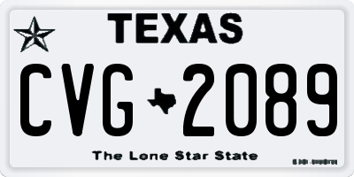 TX license plate CVG2089