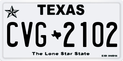 TX license plate CVG2102