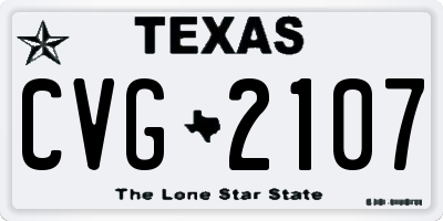 TX license plate CVG2107