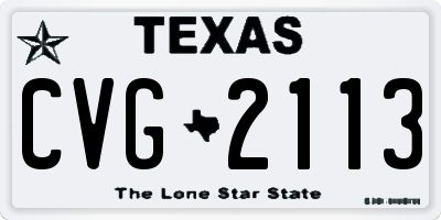 TX license plate CVG2113