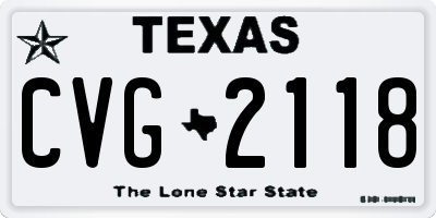 TX license plate CVG2118