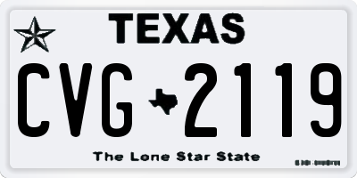 TX license plate CVG2119