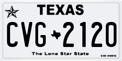 TX license plate CVG2120