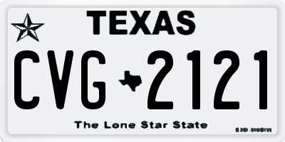 TX license plate CVG2121