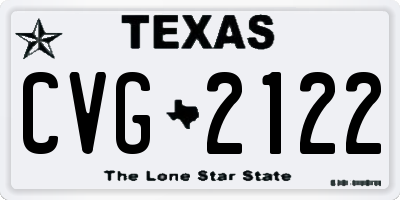 TX license plate CVG2122