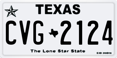 TX license plate CVG2124