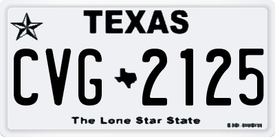 TX license plate CVG2125