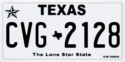 TX license plate CVG2128