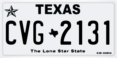 TX license plate CVG2131