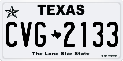 TX license plate CVG2133