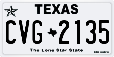 TX license plate CVG2135