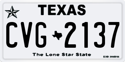 TX license plate CVG2137