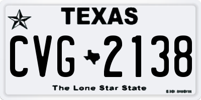 TX license plate CVG2138