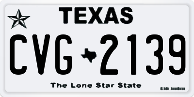 TX license plate CVG2139