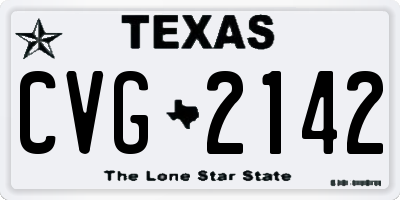 TX license plate CVG2142