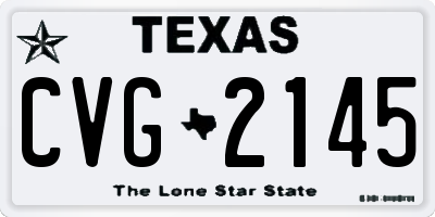 TX license plate CVG2145