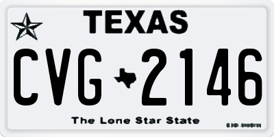 TX license plate CVG2146