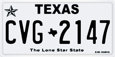 TX license plate CVG2147
