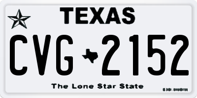 TX license plate CVG2152