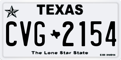 TX license plate CVG2154