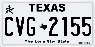 TX license plate CVG2155