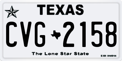 TX license plate CVG2158