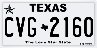 TX license plate CVG2160
