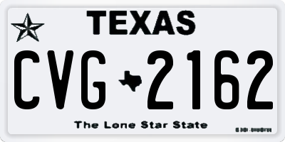 TX license plate CVG2162
