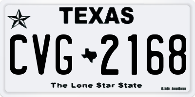 TX license plate CVG2168