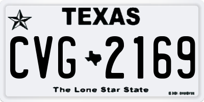 TX license plate CVG2169